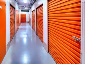 Alley of self storage units